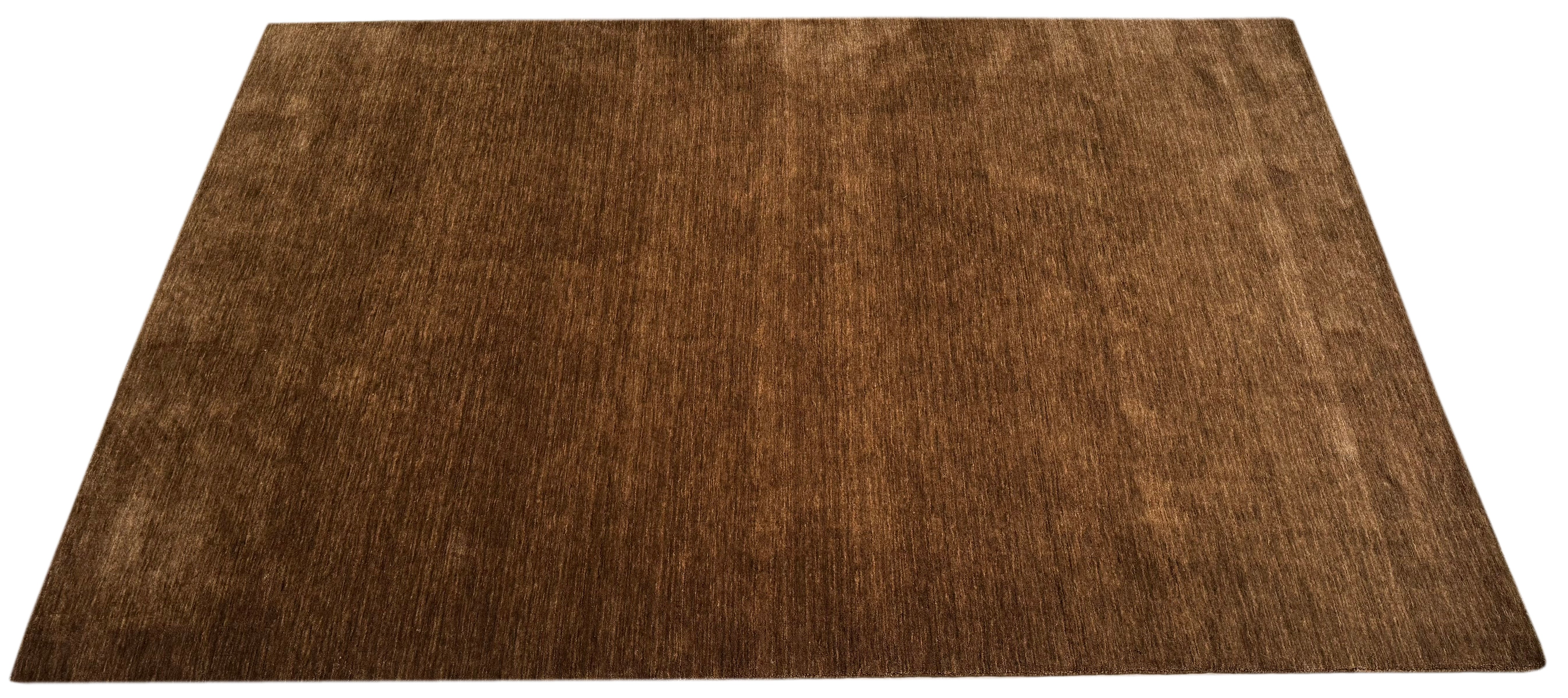 Barna Gabbeh szőnyeg, egyszínű, 100% gyapjú, keleti szőnyeg, kézzel szőtt, szövőszékhez való AN3