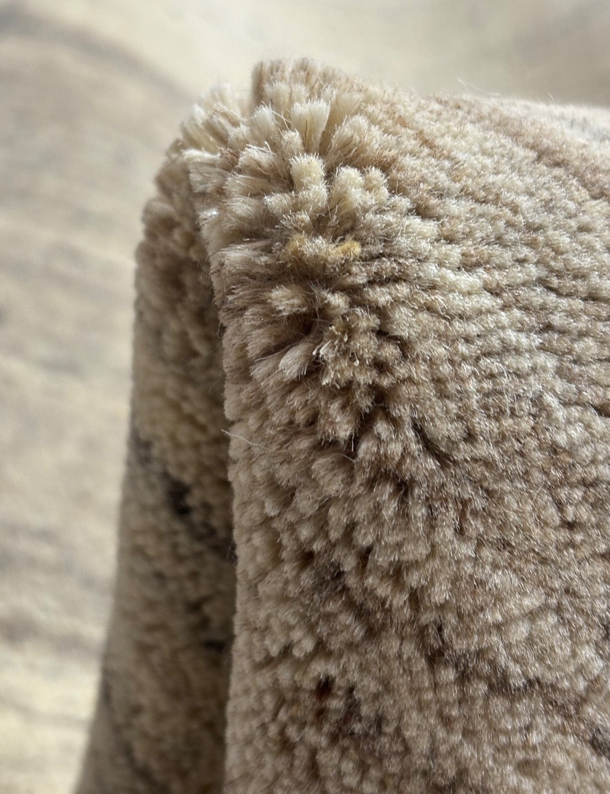 Handgewebter Wollteppich 200x300 cm Modernes Streifen Design Naturtöne Beige AN2