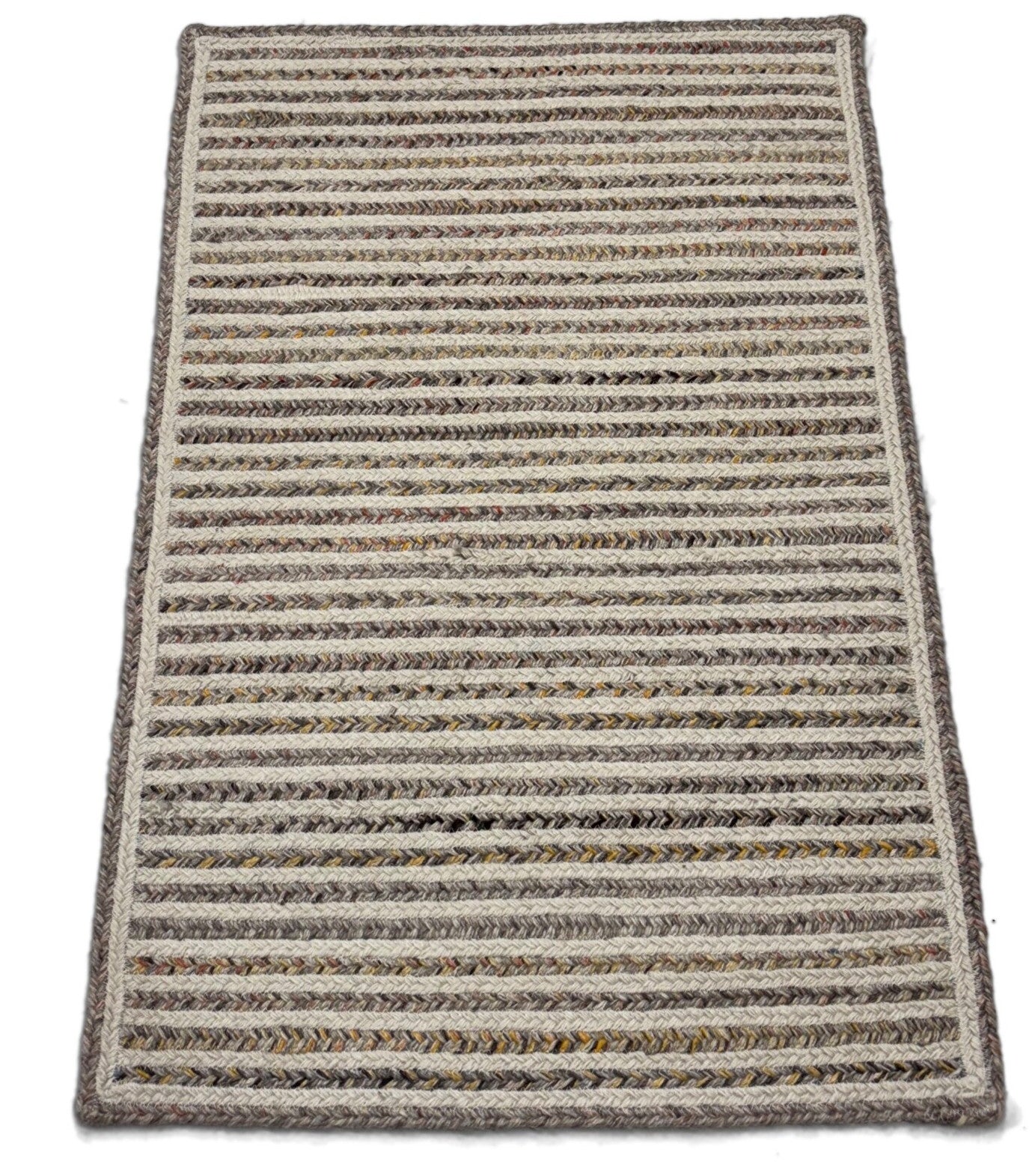 Kilim Dhurry Teppich 60x90cm Handgefertigt 100% Wolle Naturweiß R64