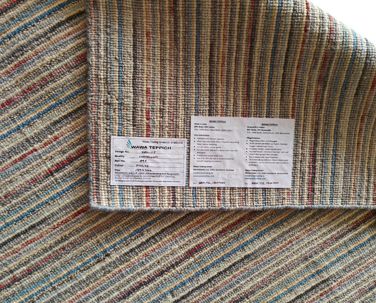 Ručně tkaný koberec 150x240 MODRÝ lesklý vlněný koberec do obývacího pokoje SH115