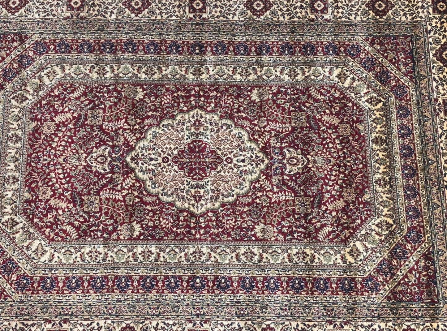 Kashmir Design Orientteppich 150x210 cm Viskose Seidenglanz Rot/Beige M53R