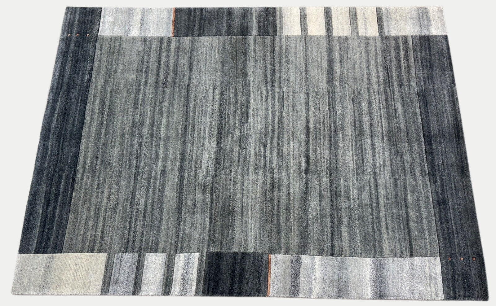 Indonéský ručně vázaný vlněný koberec 170x240 cm – přírodní barvy, šedá směs - IN2022