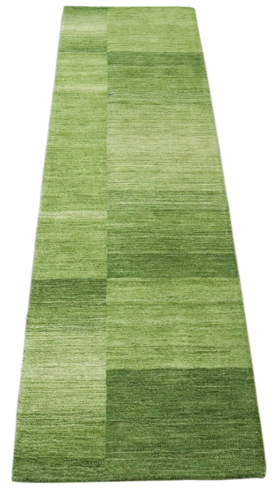Grün Brücke Teppich 100% Wolle 70X240 cm Handarbeit Läufer Handgetuftet T984