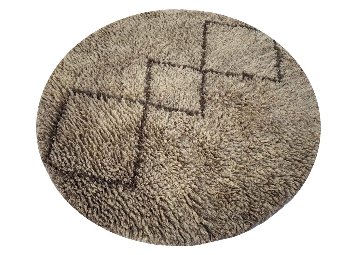 Berber Shaggy Teppich Morocco 100% Wolle Braun Handgefertigter BM2