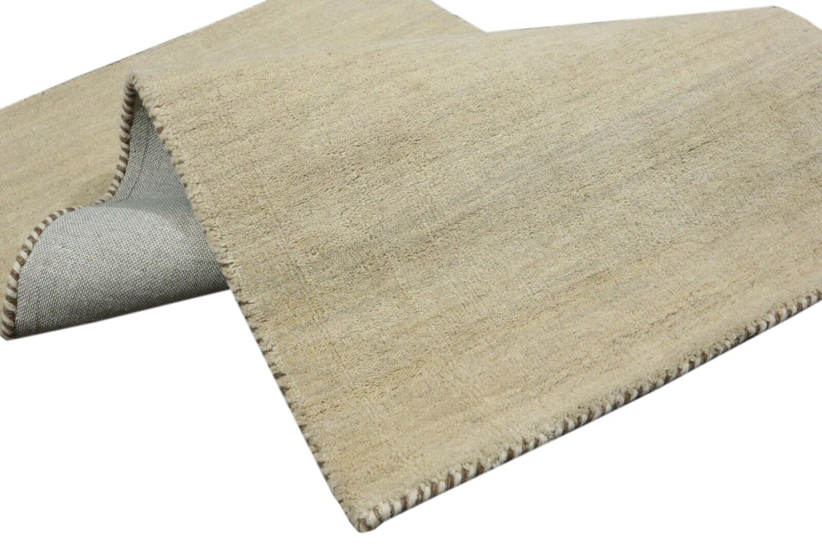 Gabbeh Teppich 100% Wolle 70X140 cm Handarbeit Beige Handgetuftet T1036