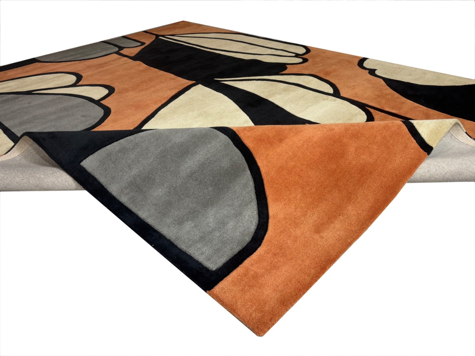 Terracotta Teppich 275x365 cm Handgetuftet 100% Wolle Modern Orientteppich MA139