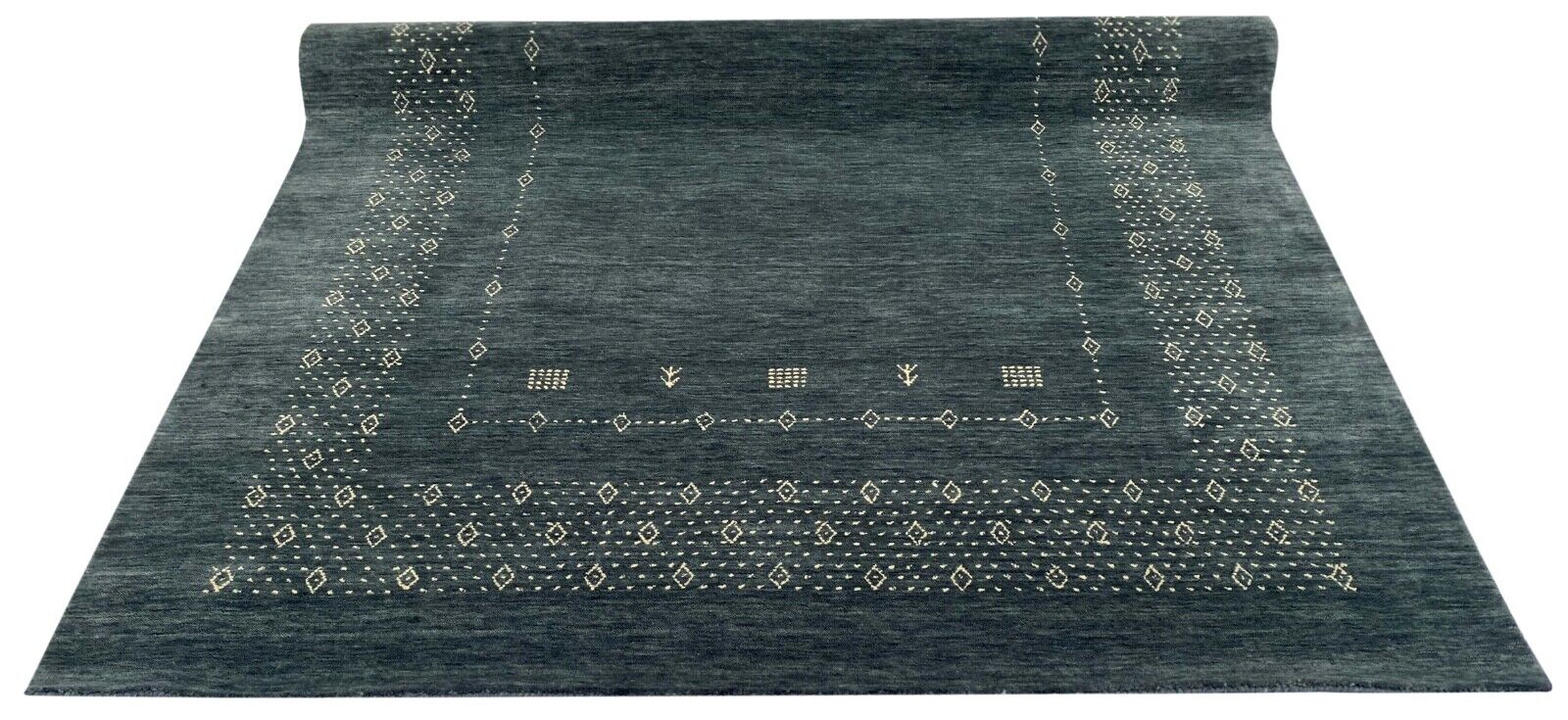 Anthrazit Grau Teppich 100% Wolle 170x240 cm Handgewebt Orient Gabbeh AC11