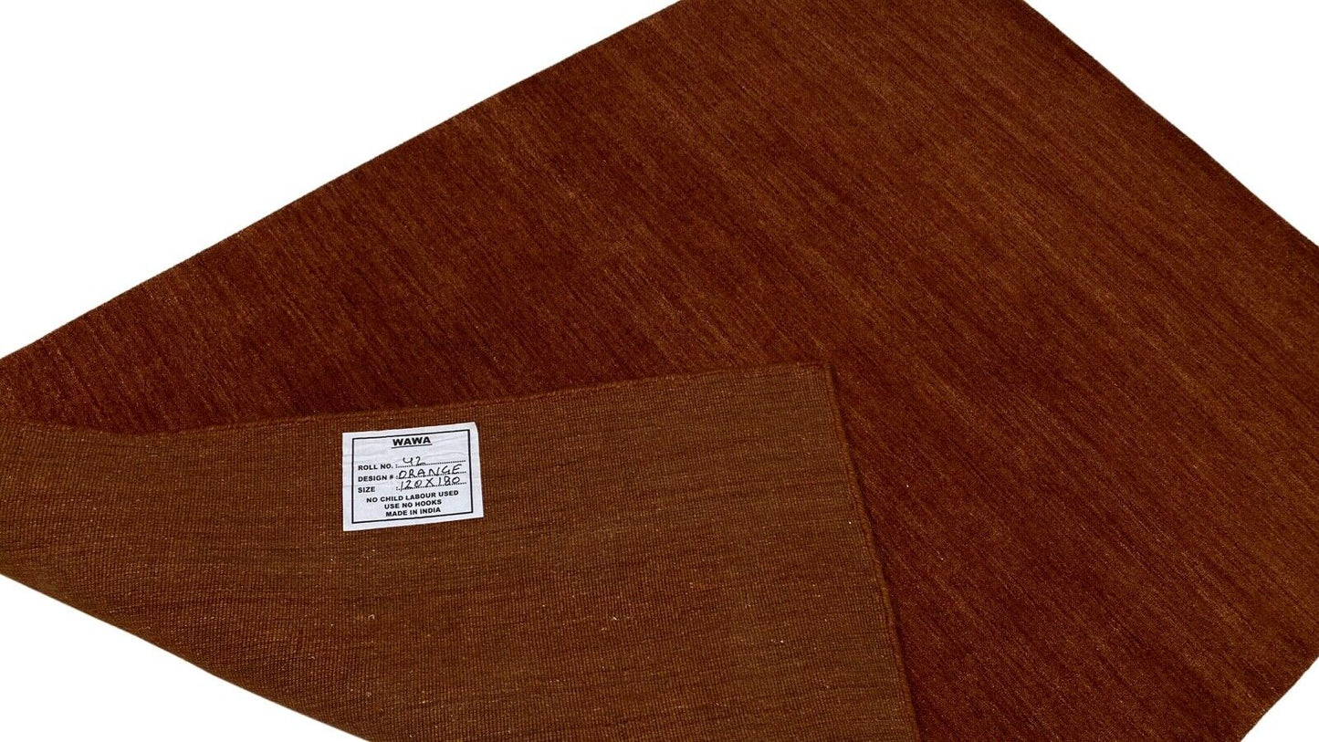Terracotta Gabbeh Braun Orange 100% Wolle Teppich Brücke Handgewebt