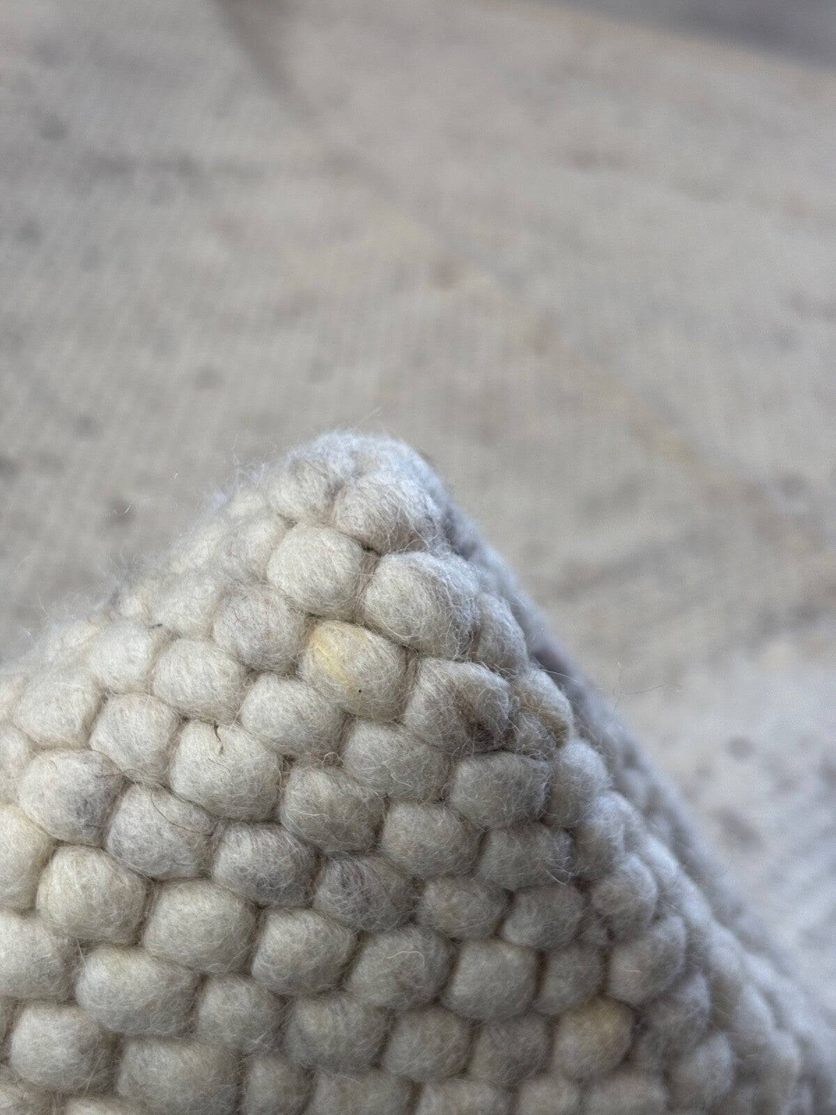 Teppich aus 100 % Wolle 152x244 cm Handgefertigt, Modern, Naturbeige ST44