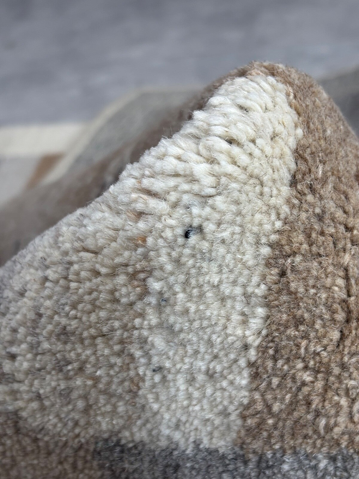 Gabbeh Teppich 170x240cm Handgeknüpft 100% Schurwolle Beige Naturfarbe ST34