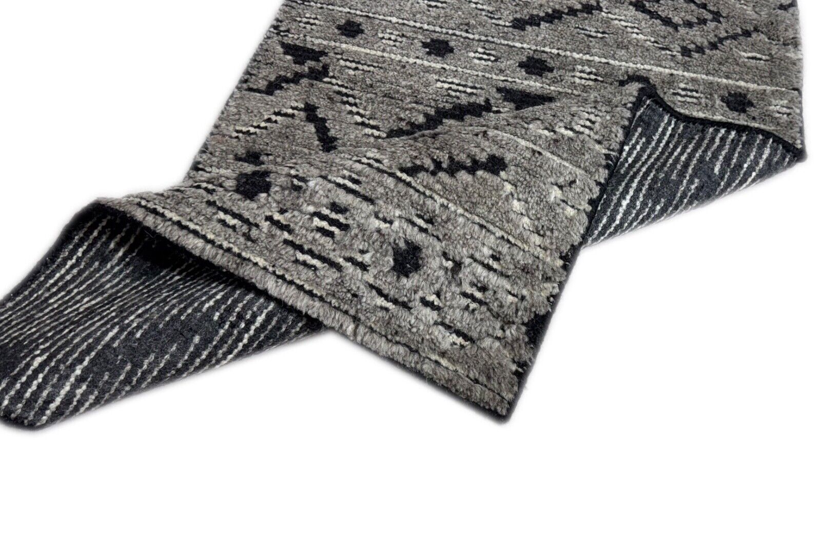 Moderner Teppich 60x90 Handgeknüpft Wolle & Viskose Grau , Schwarz DKD-728