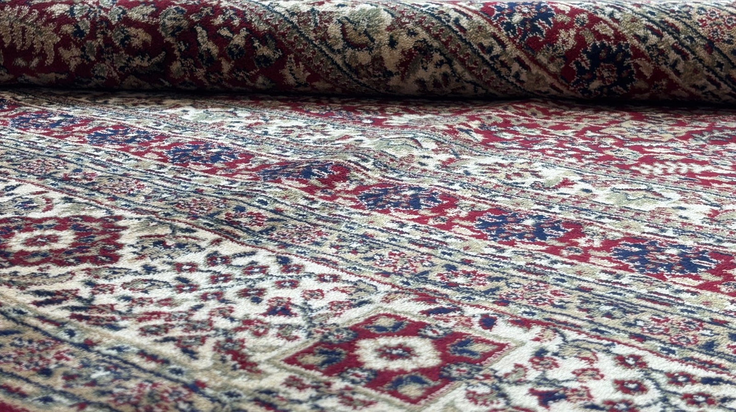 Kashmir Design Orientteppich 150x210 cm Viskose Seidenglanz Rot/Beige M53R