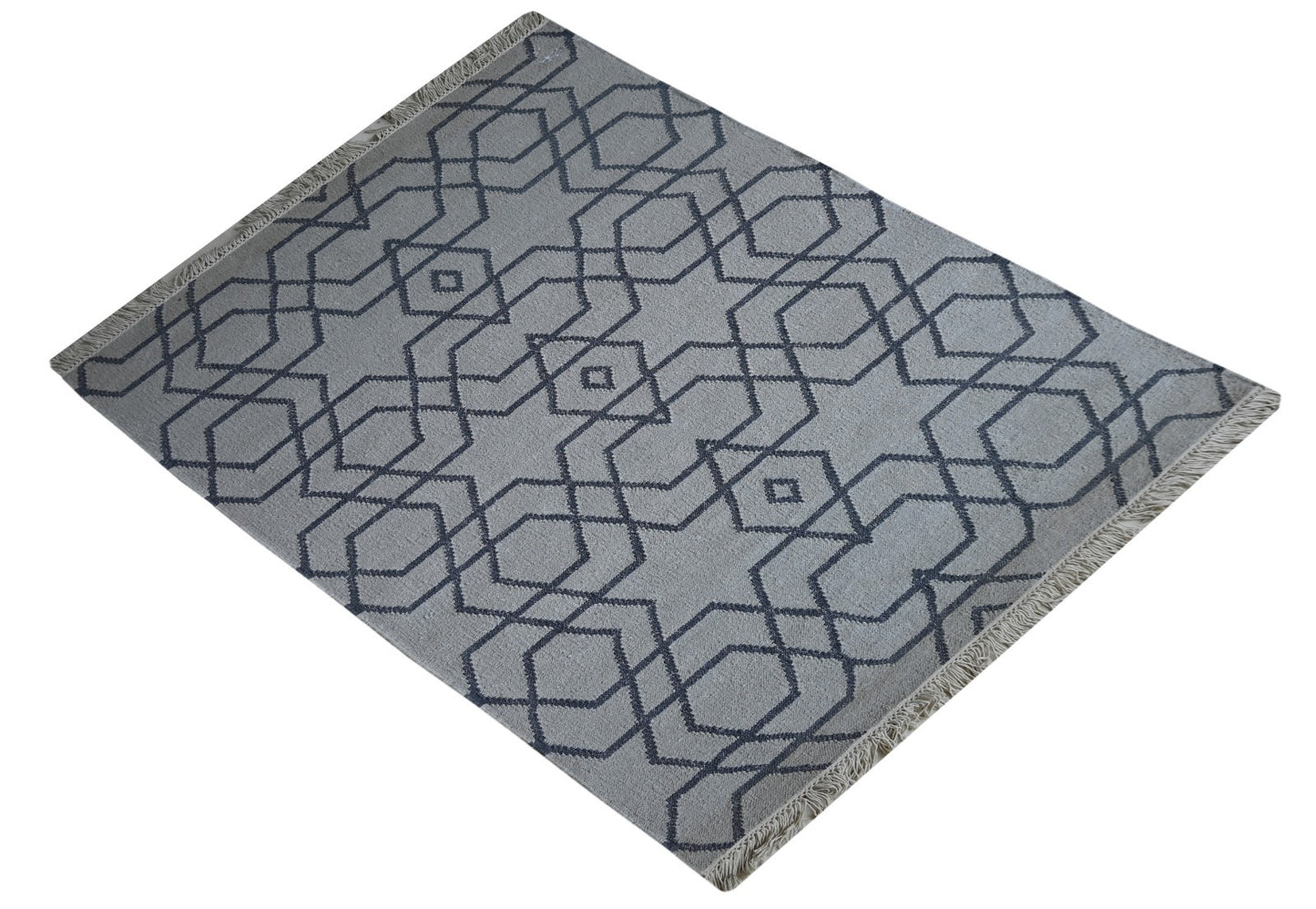 Bunter Wollteppich 120x180 cm Handgefertigt Modern Teppich sh199