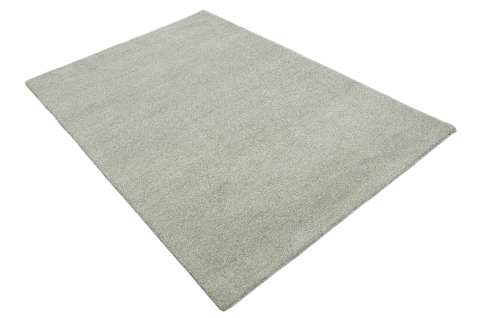 Gabbeh Teppich 100% Wolle Hellgrau Uni Farbe 120x180 cm Handgemacht PL21