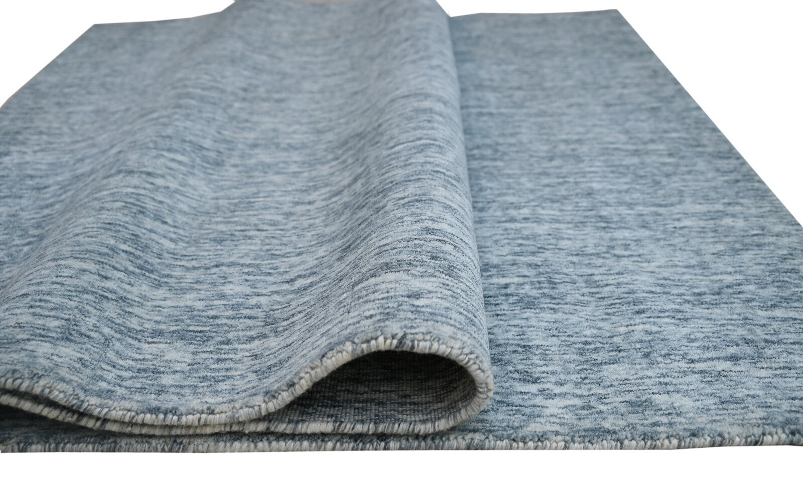 Handgewebter Teppich 120x180 Silber Glanzoptik Wolle Wohnzimmer SH180