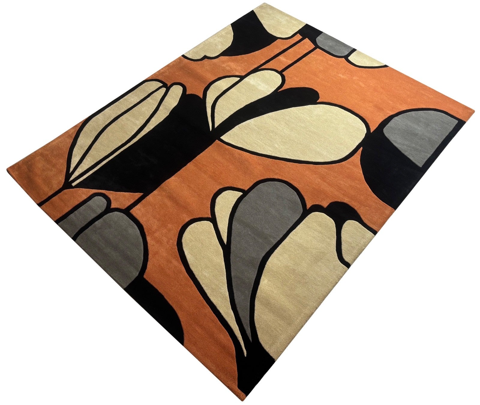 Terracotta Teppich 275x365 cm Handgetuftet 100% Wolle Modern Orientteppich MA139