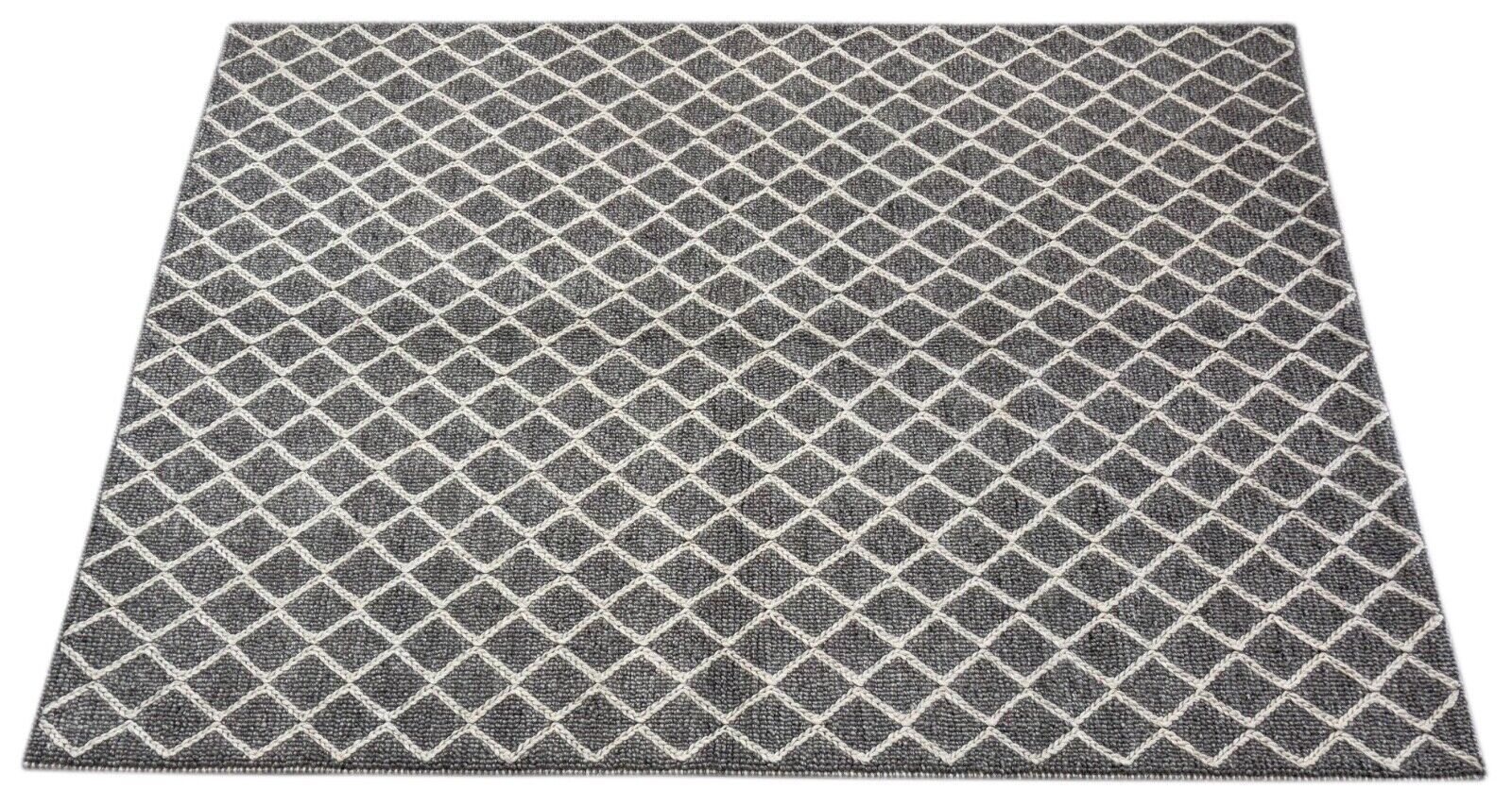 Handgewebter Wollteppich 170x240 cm – Raffiniertes geometrisches Design DS1