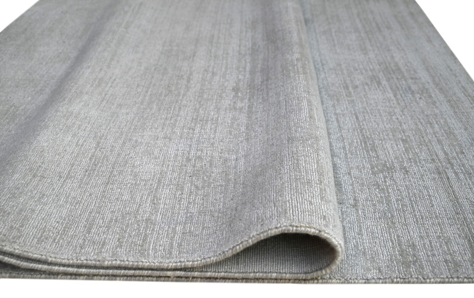 Handgewebter Teppich 150x240 Grau Glanzoptik Viskose Flach Wohnzimmer SH113