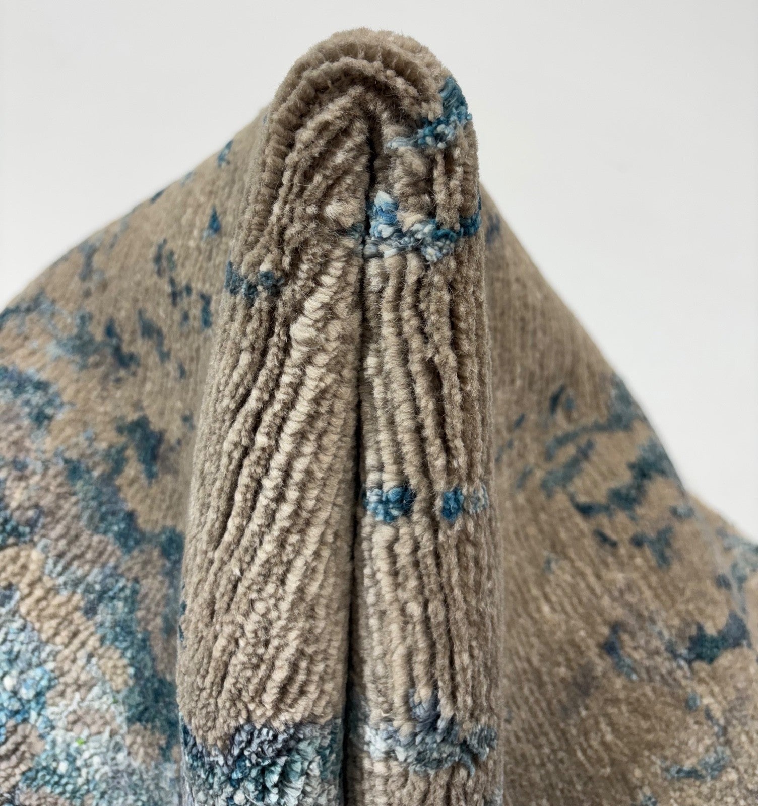 Orientteppich 60x90 cm Handgeknüpft Viskose Blau Grau Multicolor Glanz R72