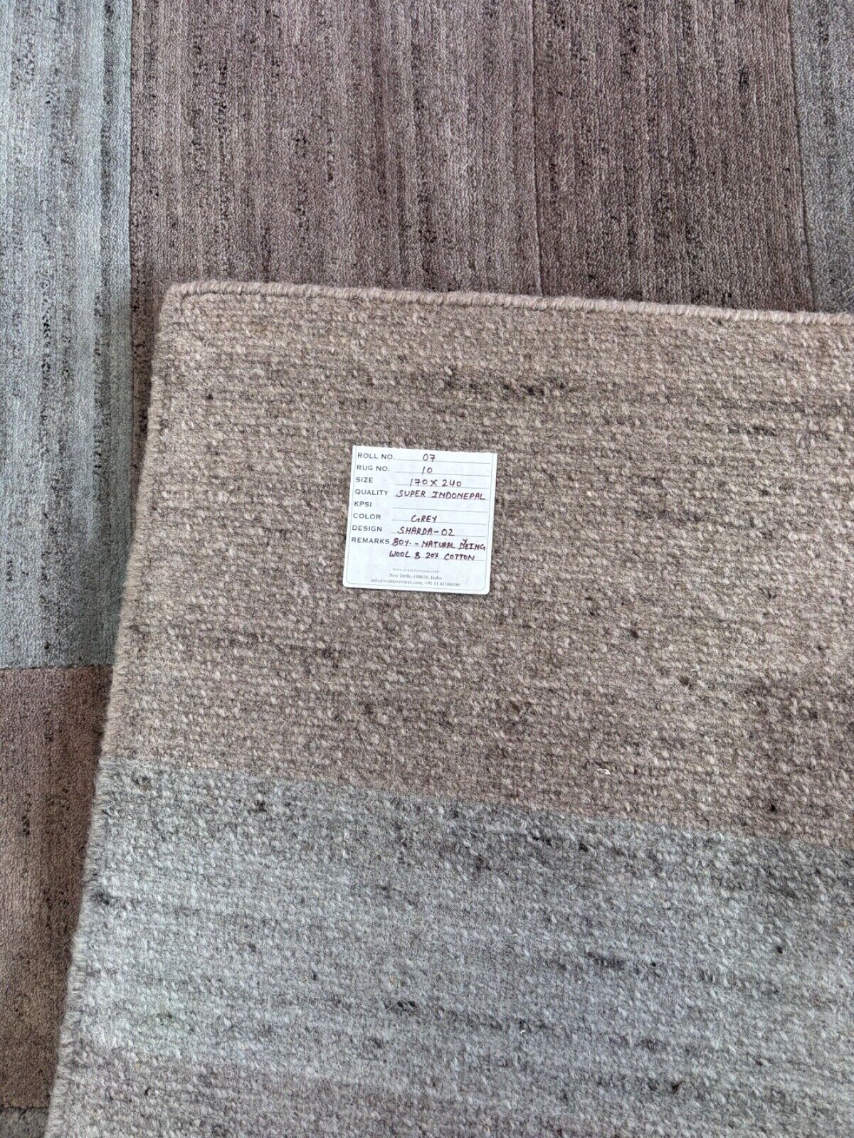 Nepal Handgeknüpft Naturfarben Teppich Grau Blau 170X240 cm 100% Wolle st10