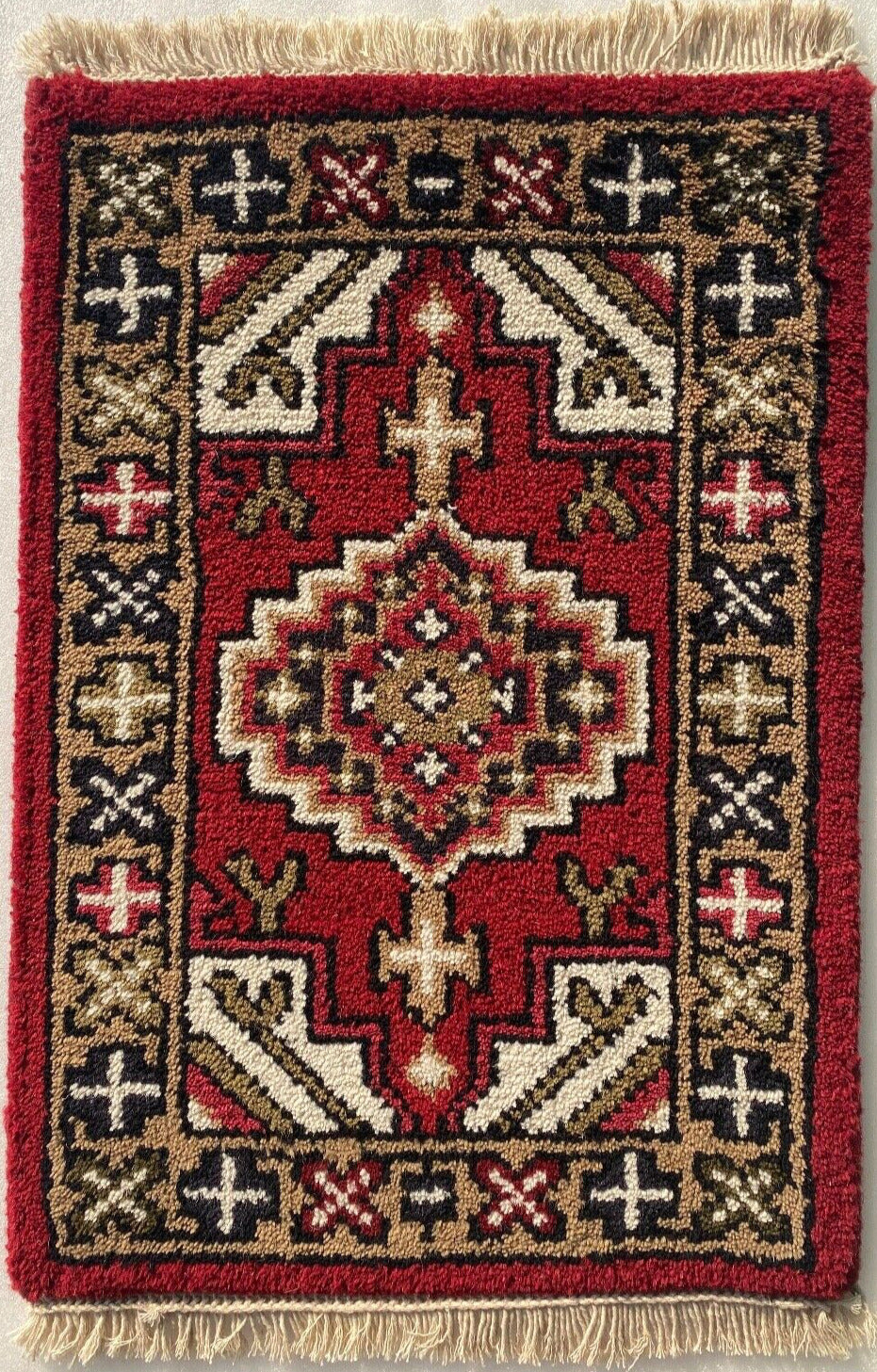 Brücke 40X60 CM Handgeknüpft Automatten Teppich Fußmatten 100% Wolle Grau PH5