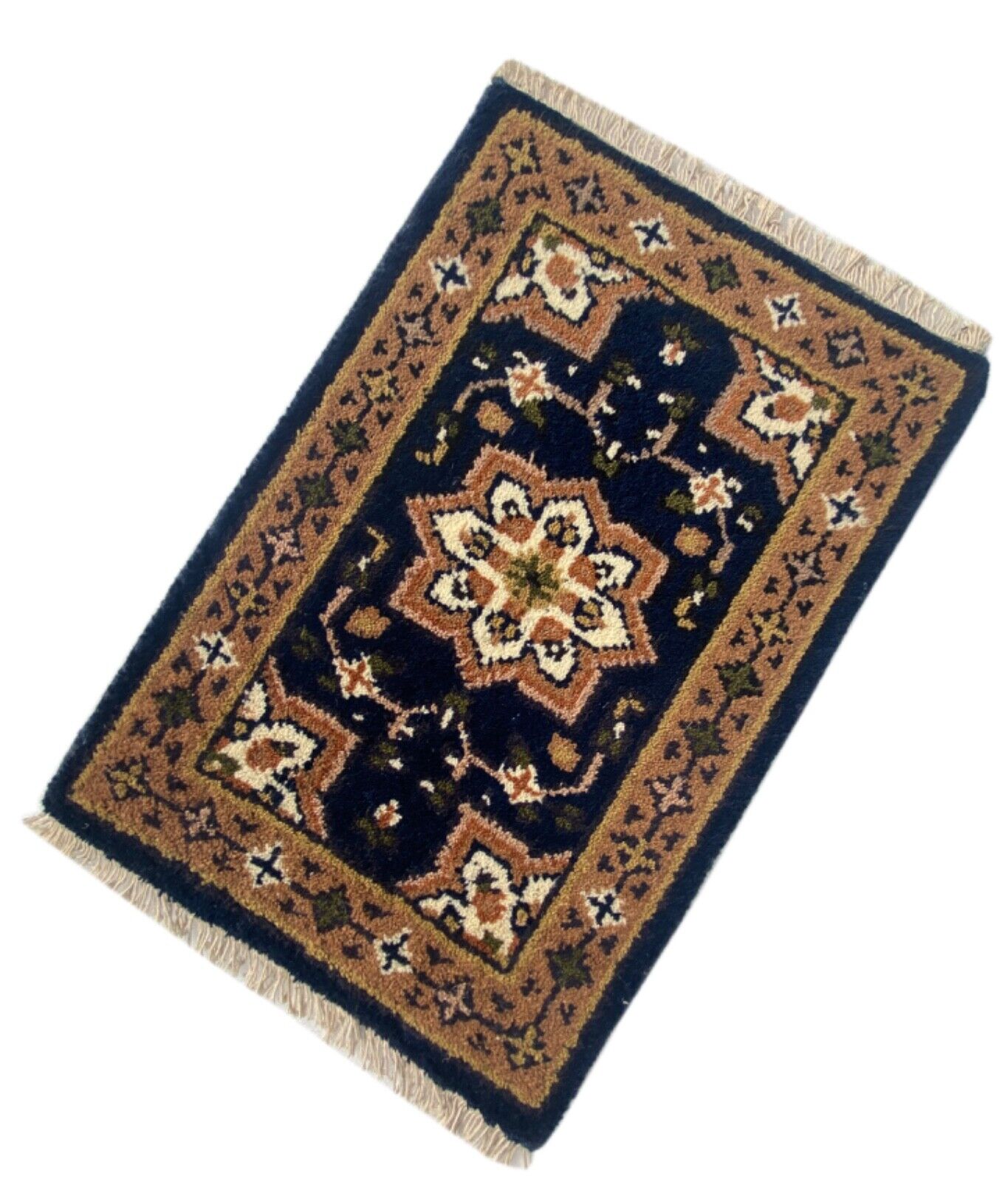 Zerbini annodati a mano blu 40x60 cm Tappetini per auto Bridge Tappeto 100% lana PH12