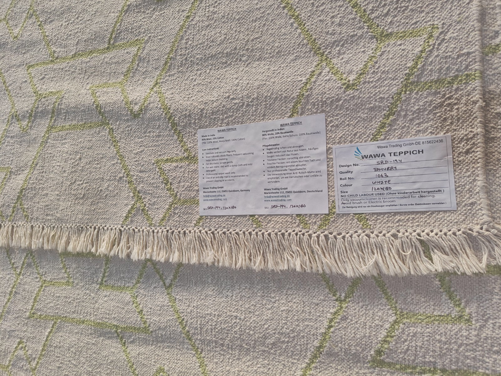 Színes gyapjúszőnyeg 120x180 cm Kézzel készített modern szőnyeg sh194