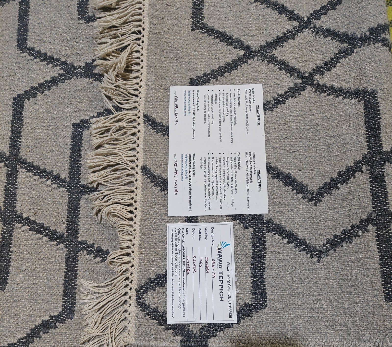 Colorful wool rug 120x180 cm Handmade Modern rug sh199