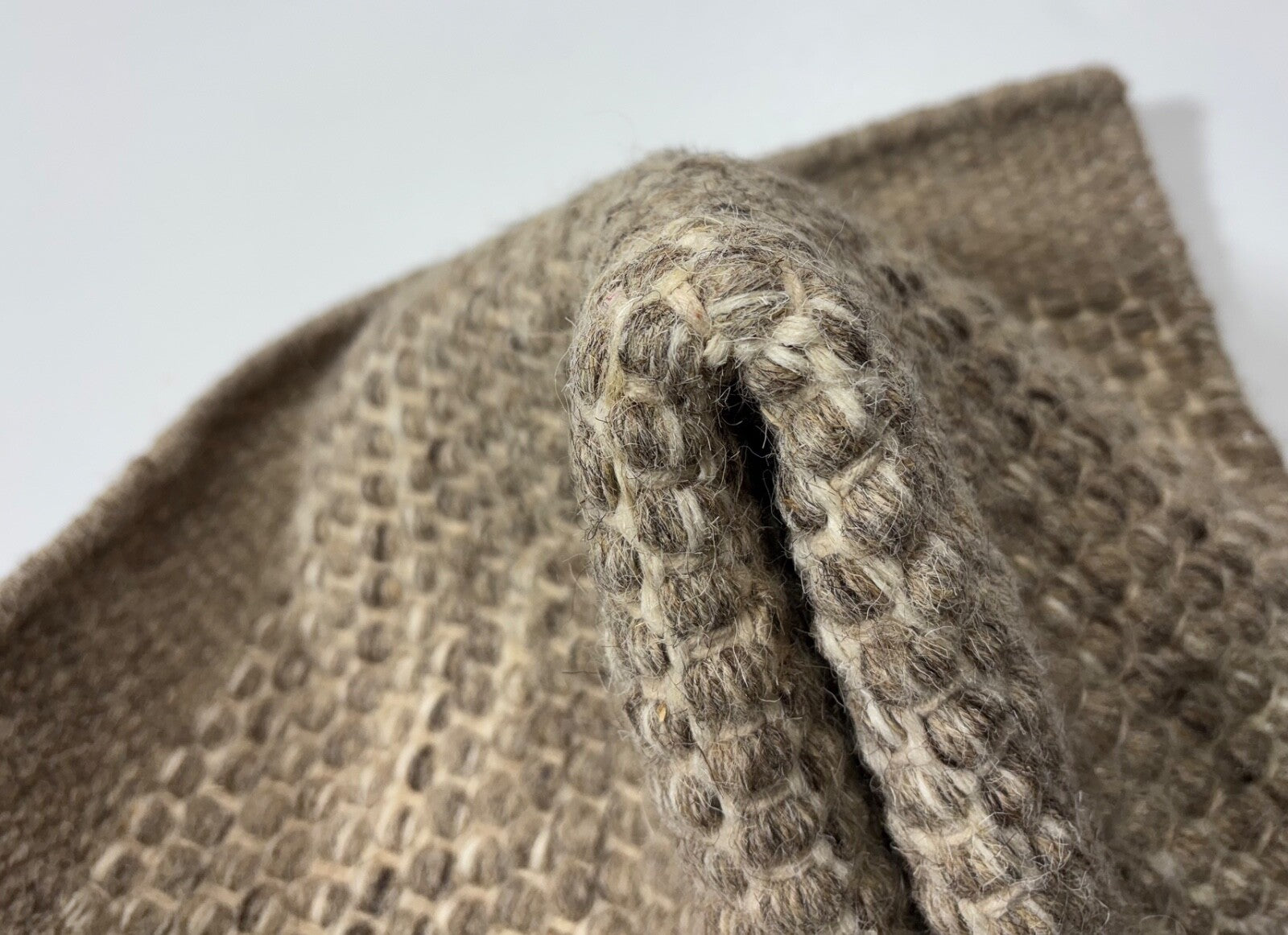 Kilim Dhurry Teppich 60x90cm Handgefertigt 100% Wolle Beige Naturfarbe D101