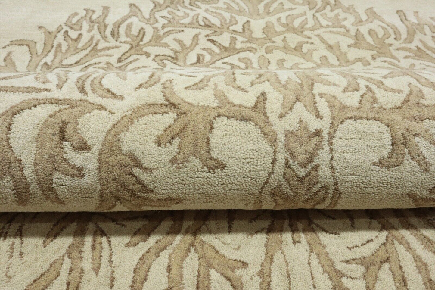 Beige Teppich 100% Wolle 160X230 cm Handarbeit Handgetuftet T937