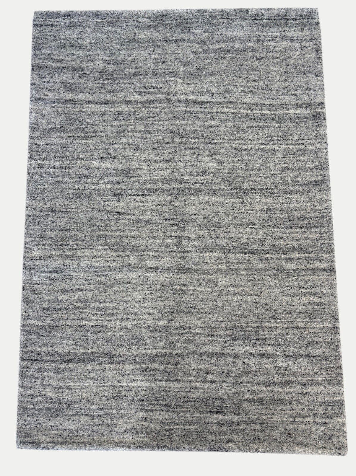 Wollteppich 140x200cm Handgeknüpft 100% Wolle Grau Modern ST60