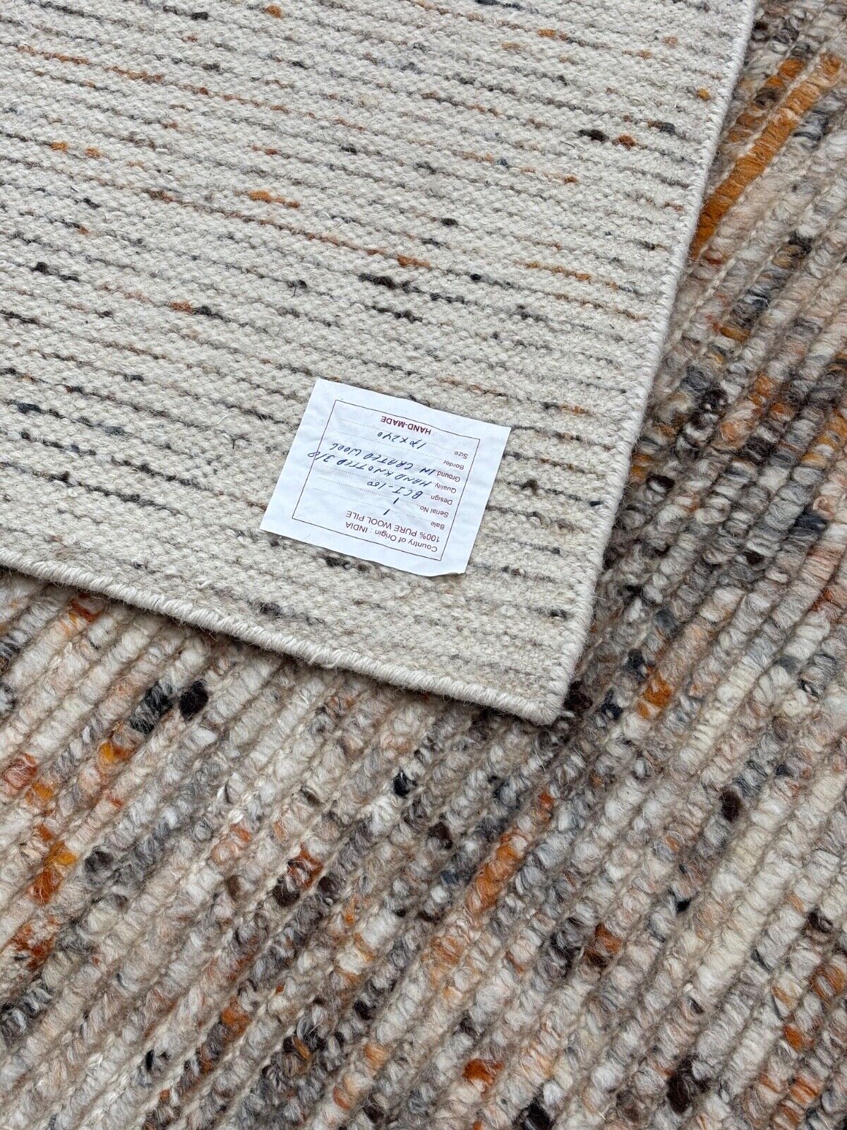 Handgeknüpfter Wollteppich 170x240 cm Kurzflor und Hochflor Modern Design st1