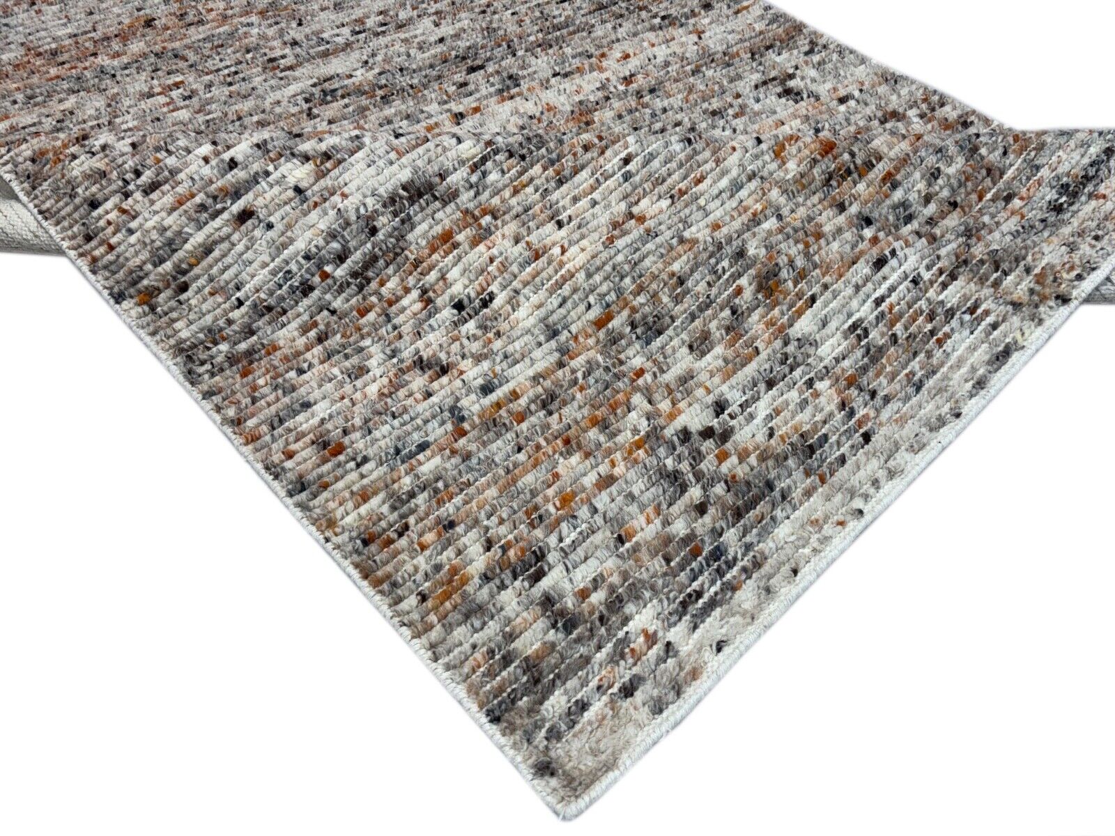 Handgeknüpfter Wollteppich 170x240 cm Kurzflor und Hochflor Modern Design st1