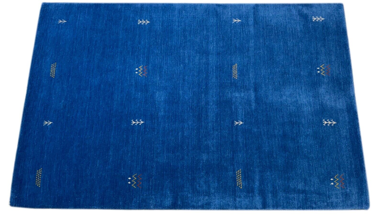 Gabbeh Blau Teppich 120x180 cm Handgewebt 100% Wolle Lori Debbich Loom G64T6