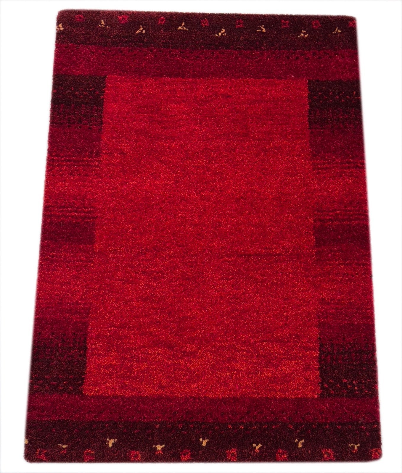 Handgeknüpfter Gabbeh Teppich 60x90 cm Dunkelrot Modern 100% Wolle R71