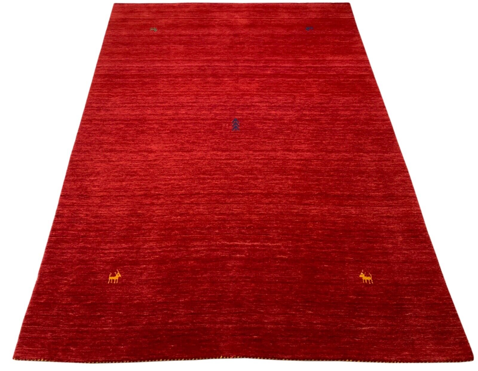 Rot Teppich 100% Wolle 170x240 cm Handgewebt Gabbeh Orientteppich
