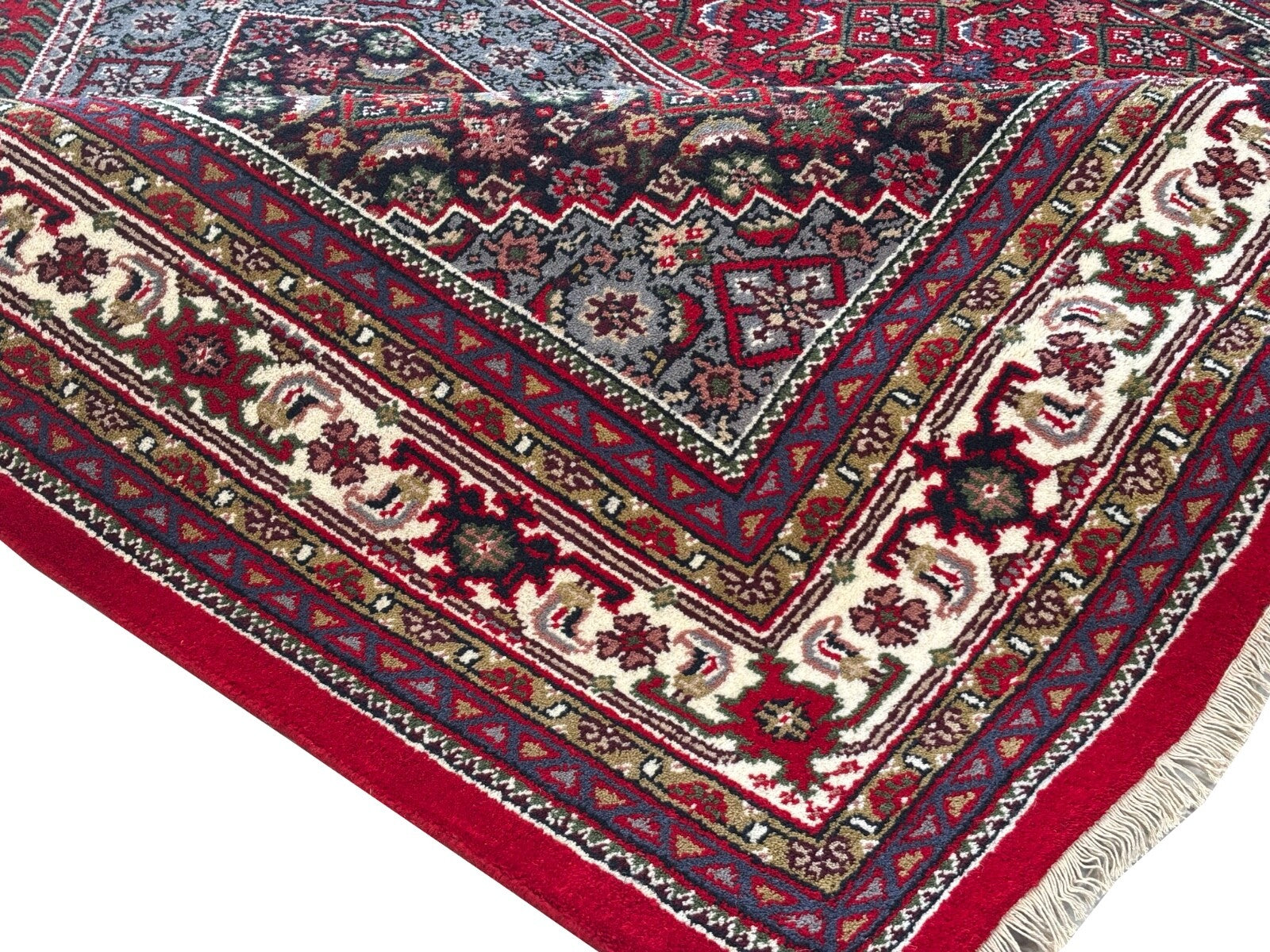 Orientteppich 250x350 Rot Handgeknüpft Bidjar Design 100 % Schurwolle Teppich