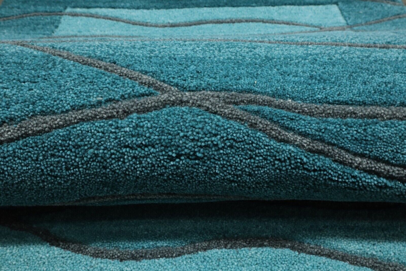 Gabbeh Teppich 100% Wolle 70X140 cm Handarbeit Hell Blau Handgetuftet T1020