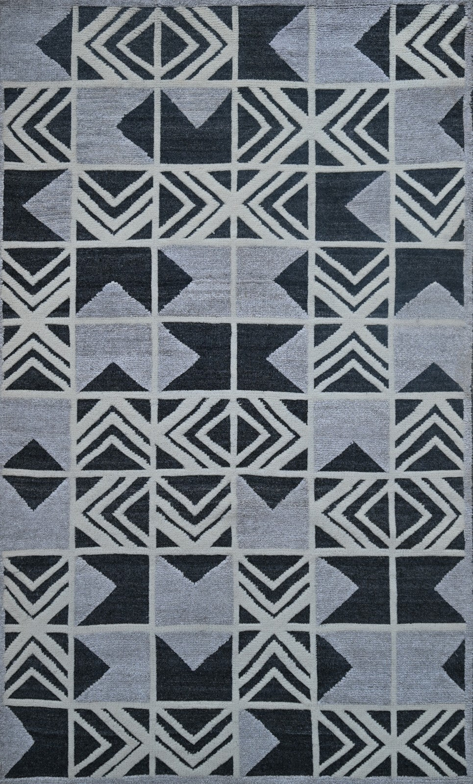 Modernes Handgeknüpfter Wolle 150x240 Vintage grau Wohnzimmer Teppich SH174