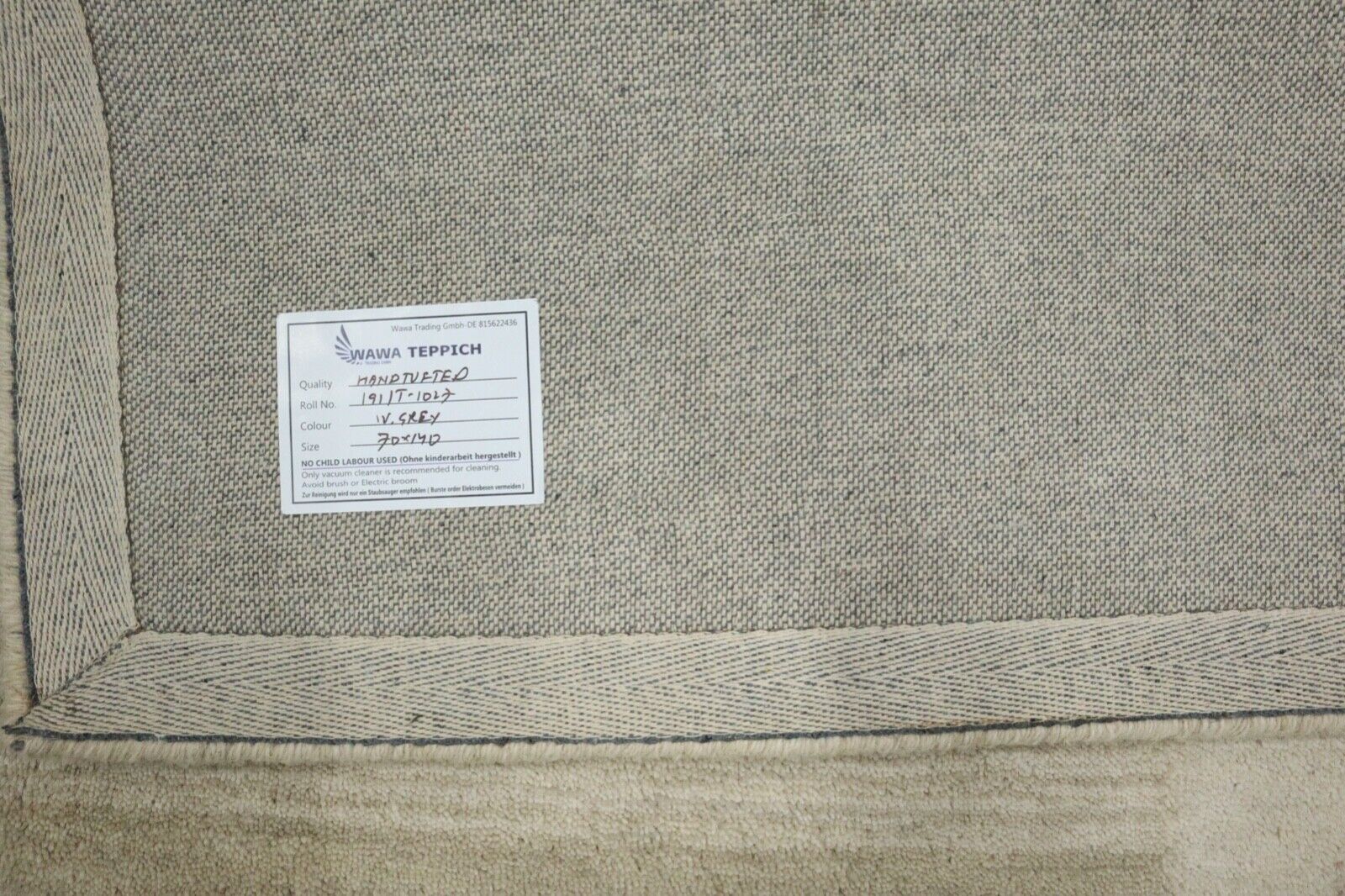 Tappeto Gabbeh 100% lana 70X140 cm fatto a mano beige annodato a mano T1027