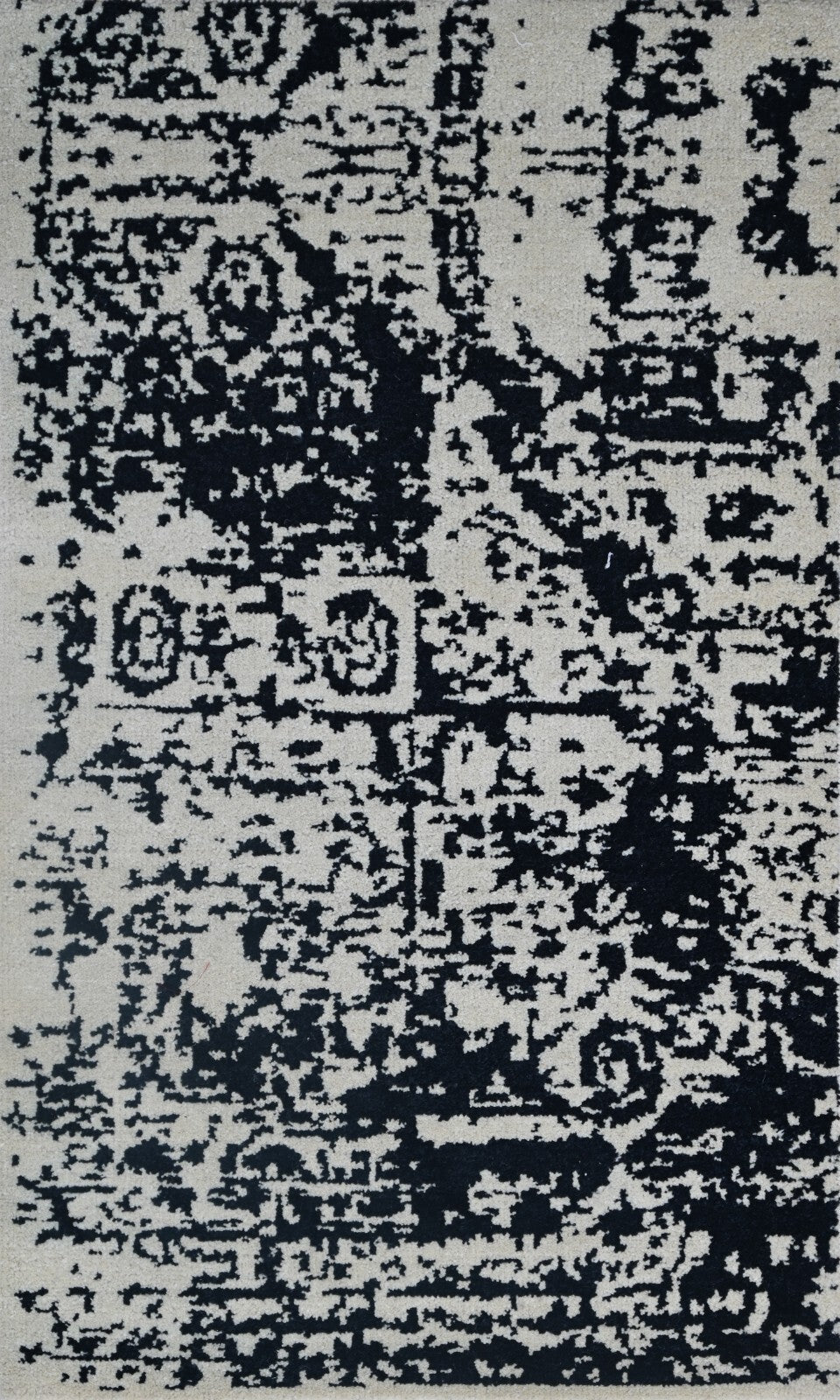 Modernes Handgeknüpfter Wolle 90x150 Vintage weiß grau Wohnzimmer Teppich SH160