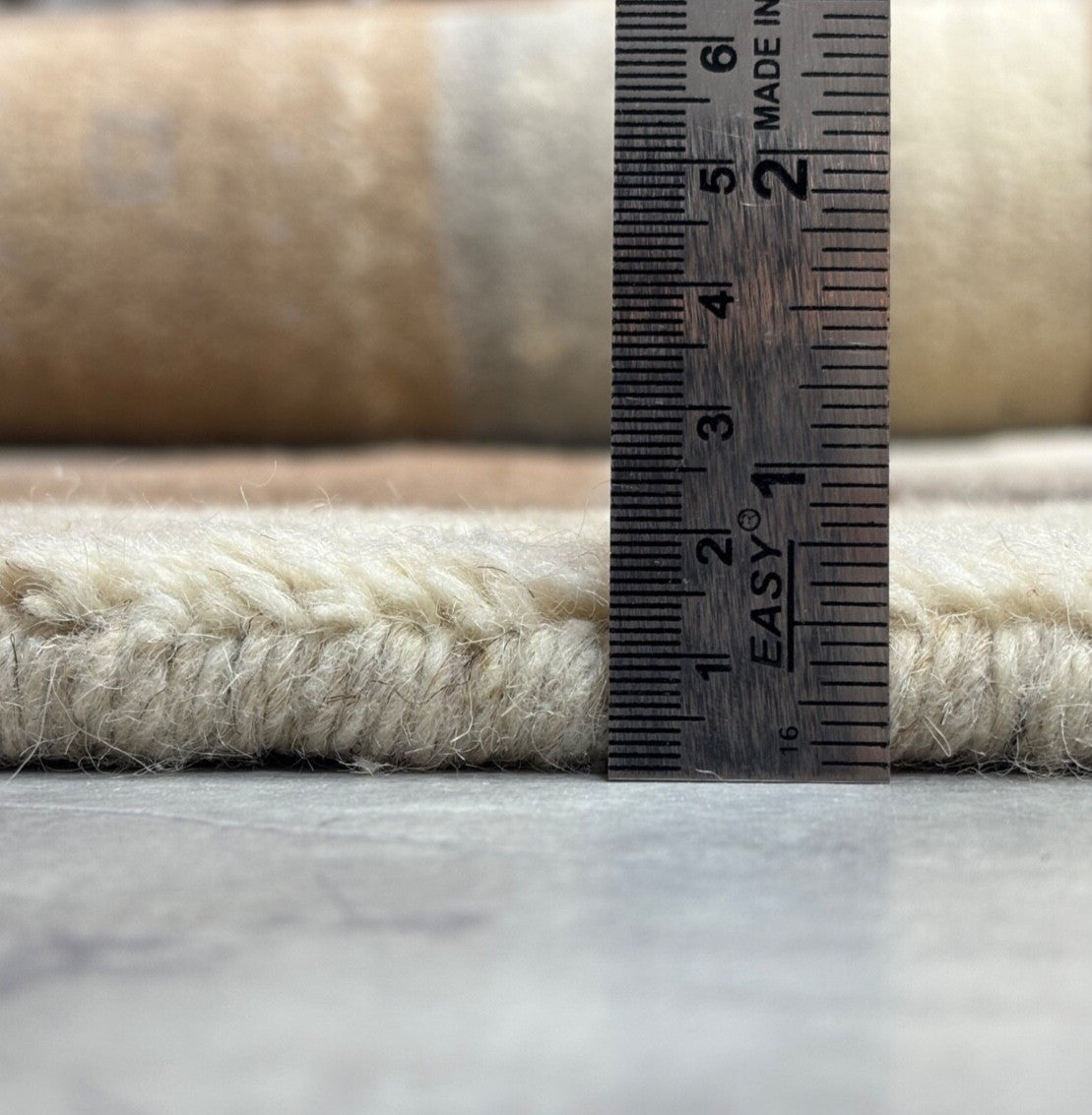 Gabbeh Teppich 170x240cm Handgeknüpft 100% Schurwolle Beige Naturfarbe ST34