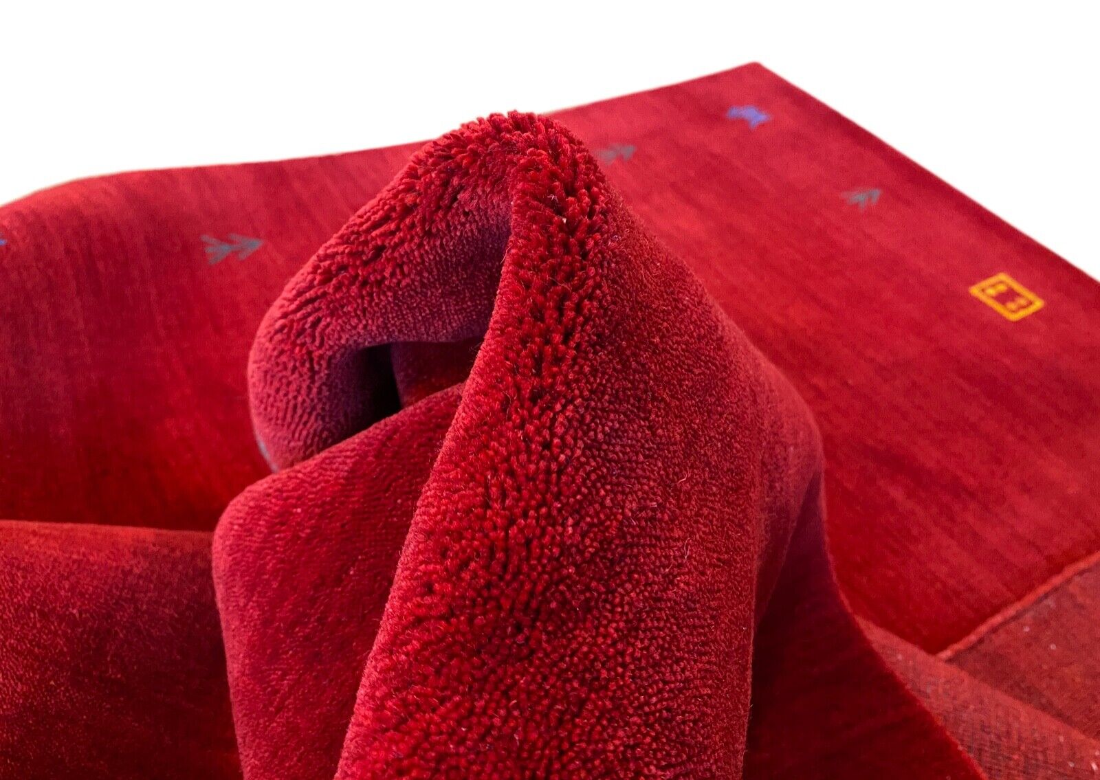 Gabbeh Teppich Rot 100% Wolle Orientteppich Handgewebt Loom Brücke G543 T4