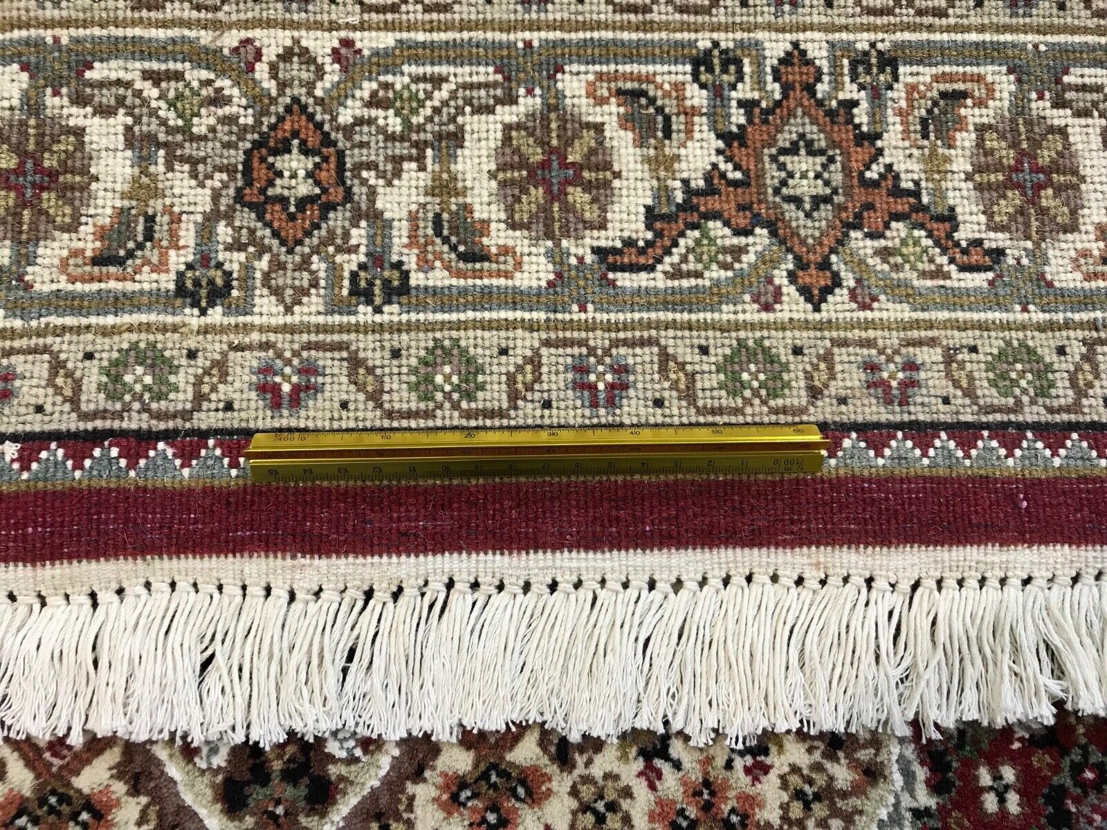 Teppich Handgeknüpfter Orientteppich Täbriz Mahi Bidjar Rot 120x185 cm M8 M11