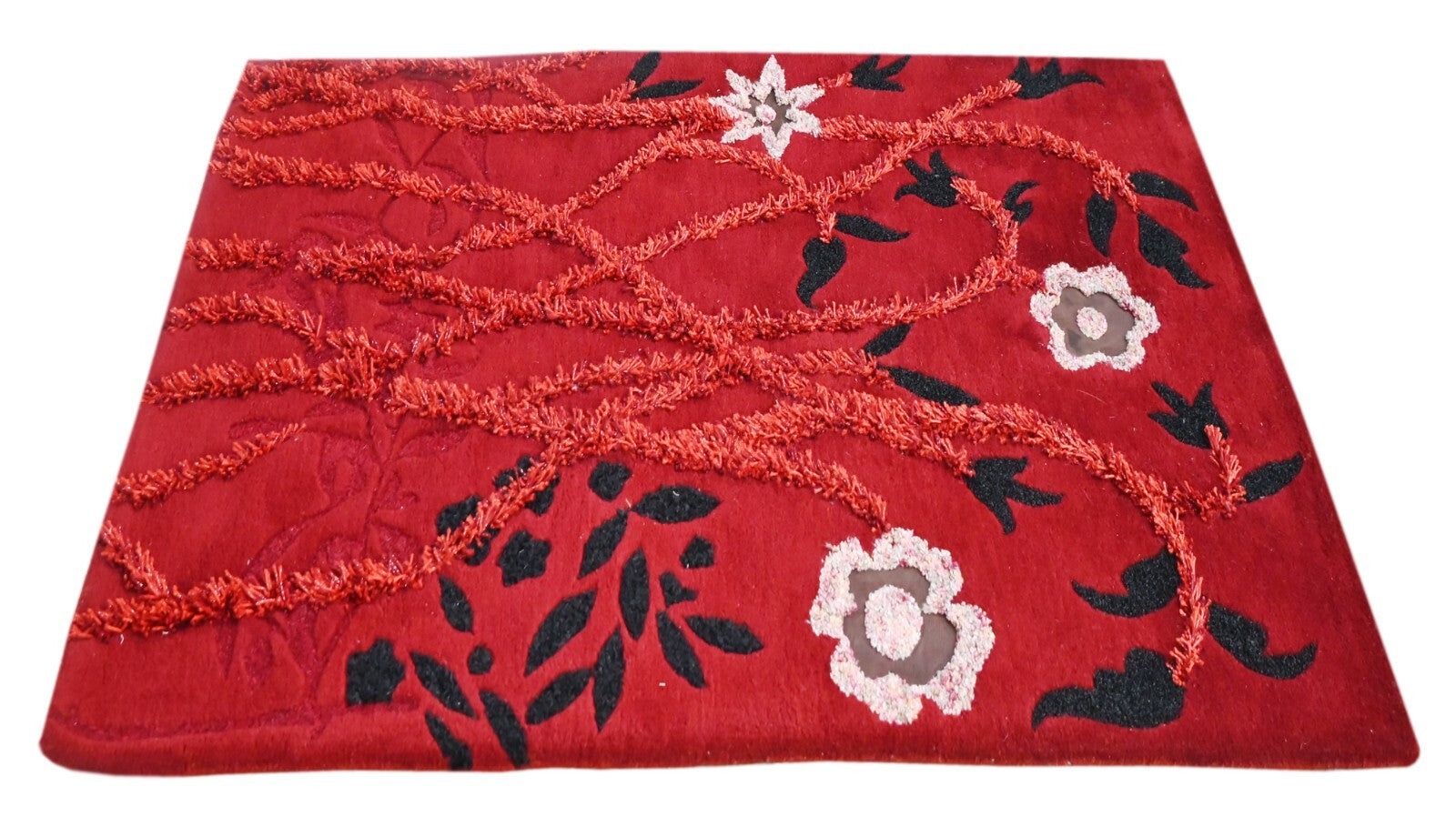 Handgetufteter Wolle teppich 120x180 Rot Modern Wohnzimmer SH239