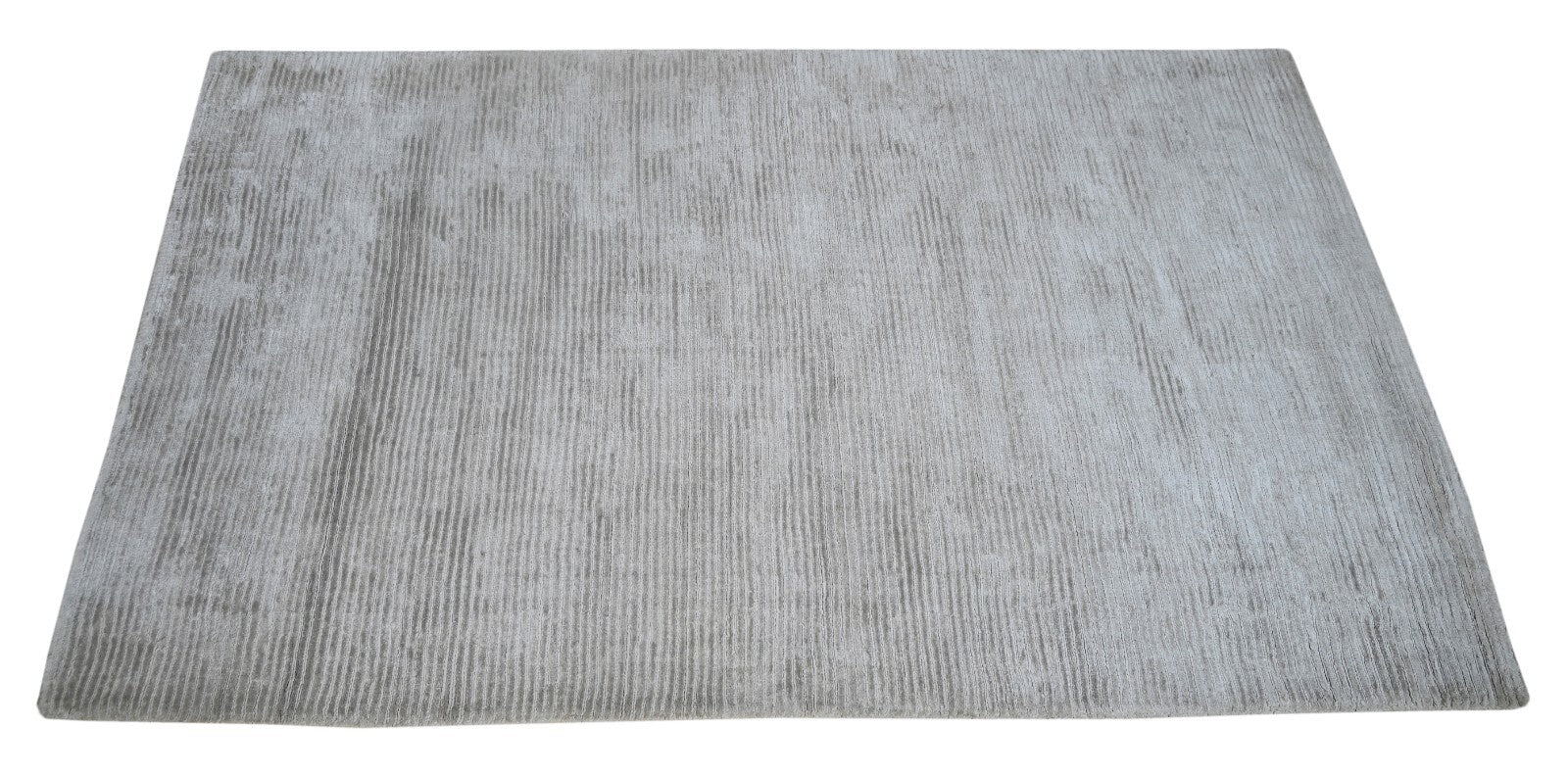 Handgewebter Teppich 90x150 WEISS Viskose Glanzoptik Wohnzimmer SH151