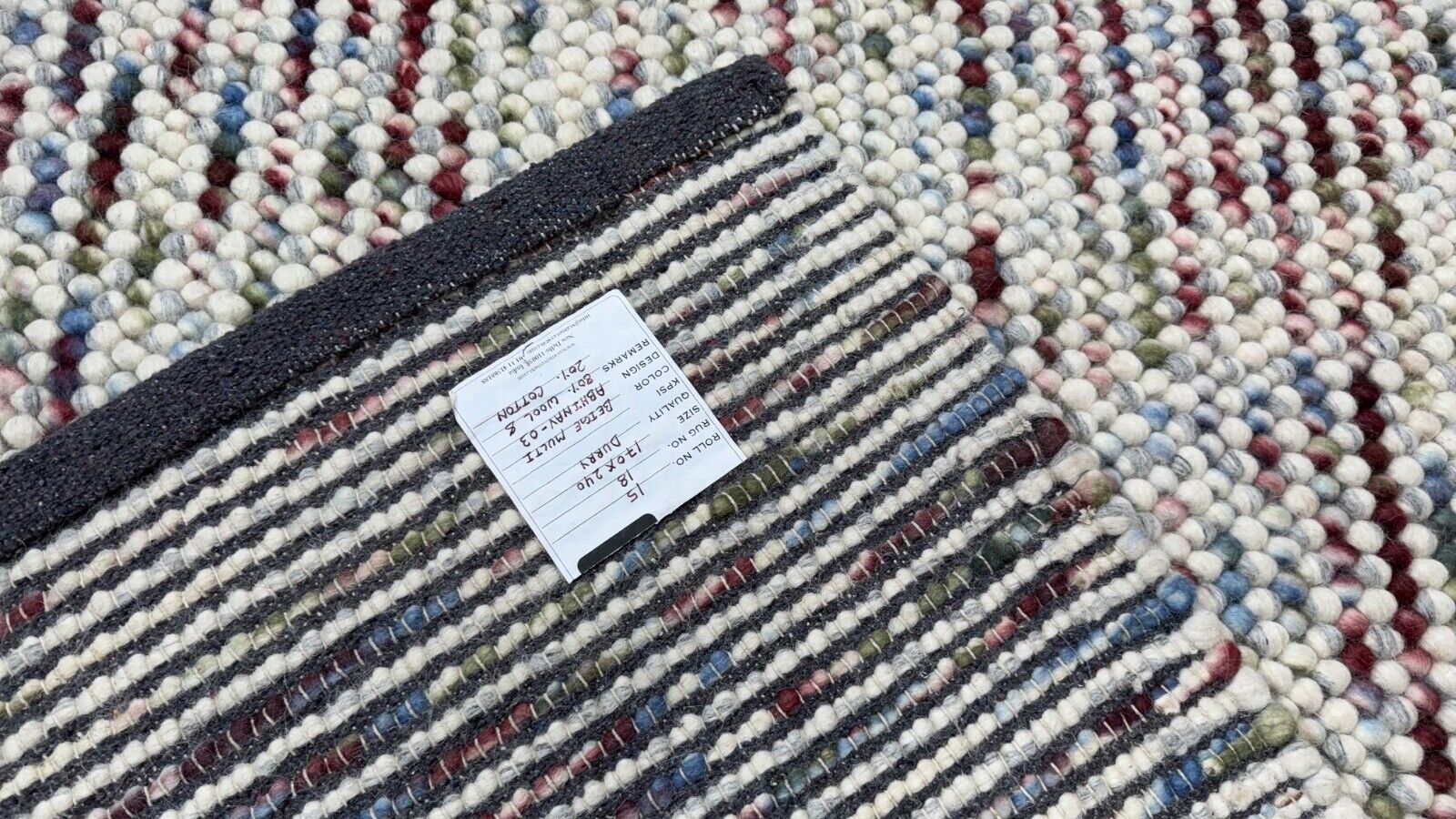 Wollteppich 170x240 cm Handgefertigt Modern Natur Teppich st18