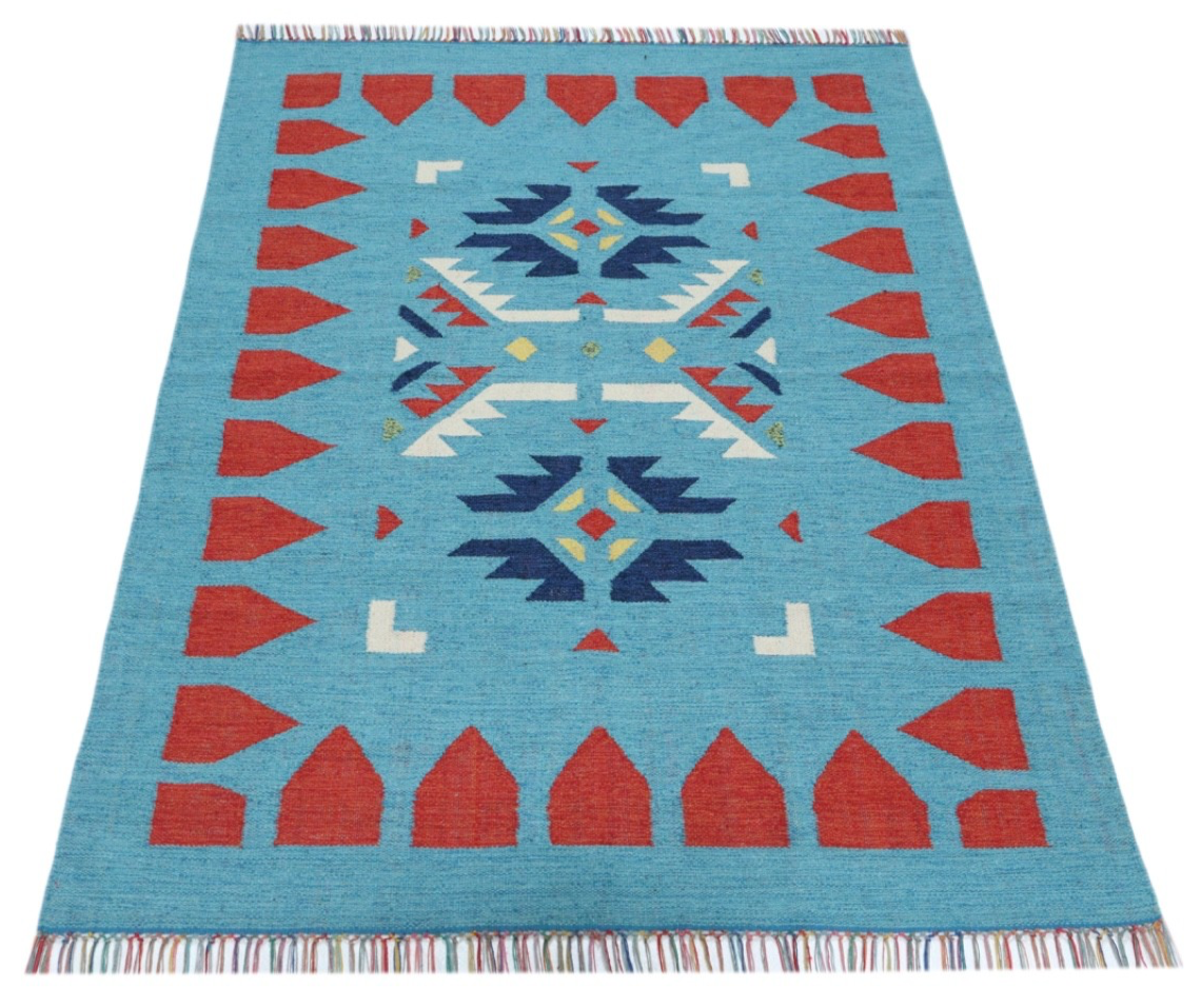Kelim Teppich 100% Baumwolle flach gewebt mit Fransen Kilim Dhurrie 8 Designs CT