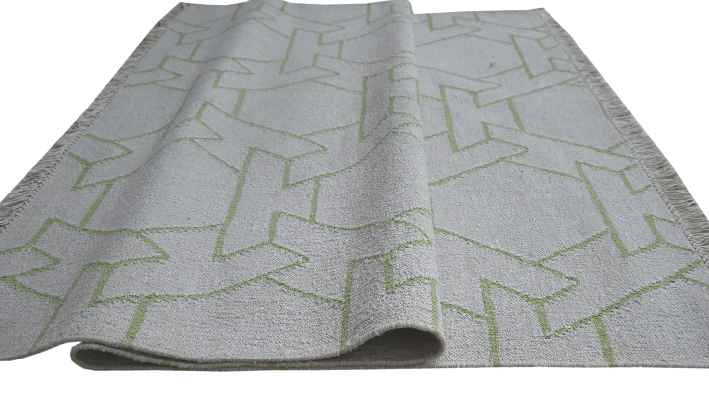 Bunter Wollteppich 120x180 cm Handgefertigt Modern Teppich sh194