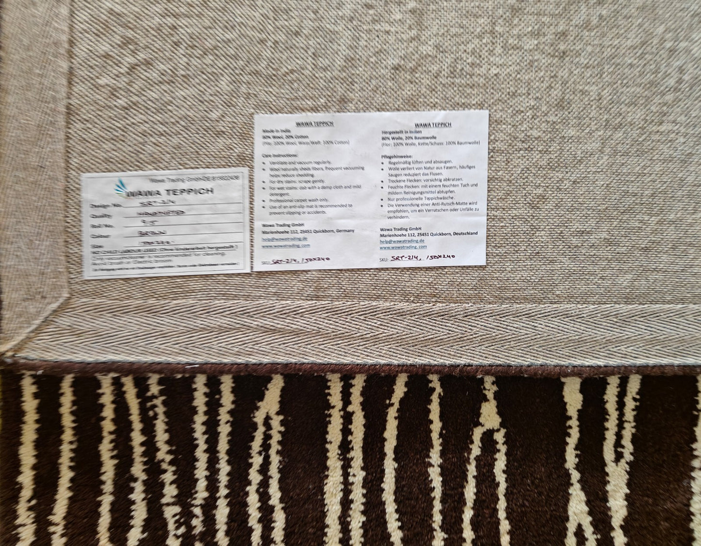 Handgetufteter Wolle Viskose teppich 150x240 braun Modern Wohnzimmer SH214